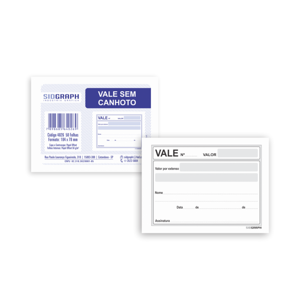 3551 - Bloco Vale S/Canhoto