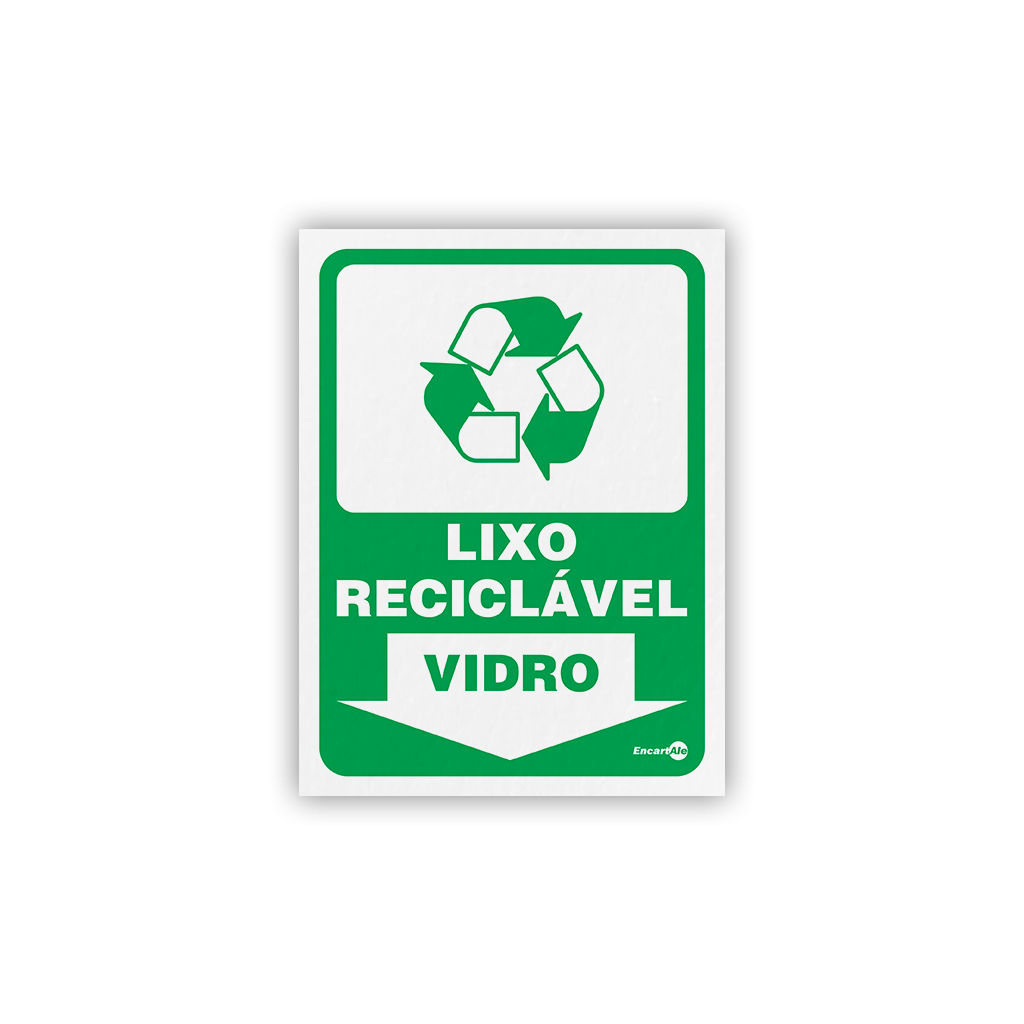4990 - Placa Lixo Reciclável Vidro