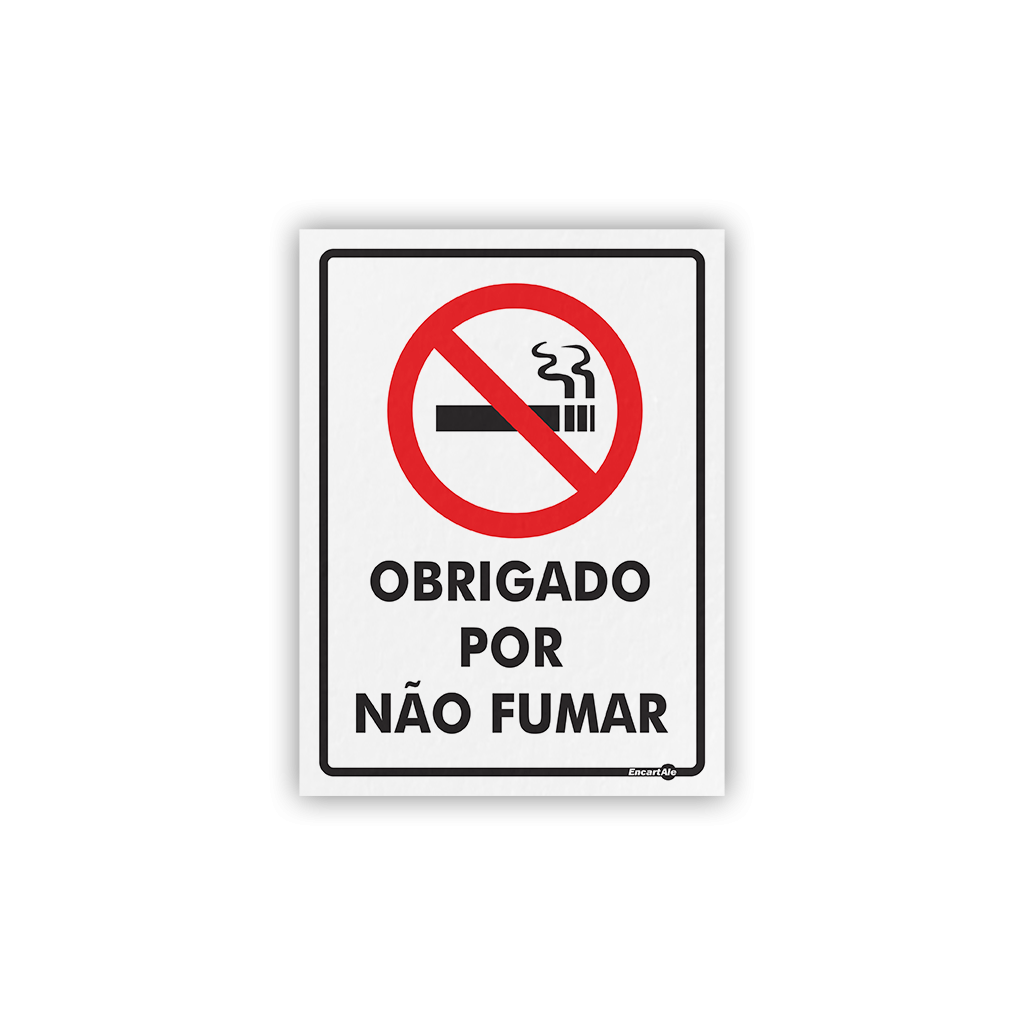 4998 - Placa Obrigado por não Fumar