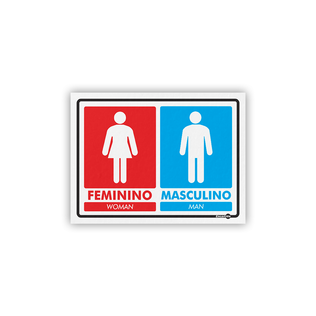 5027 - Placa Banheiro Feminino/Masculino Colorido PS832