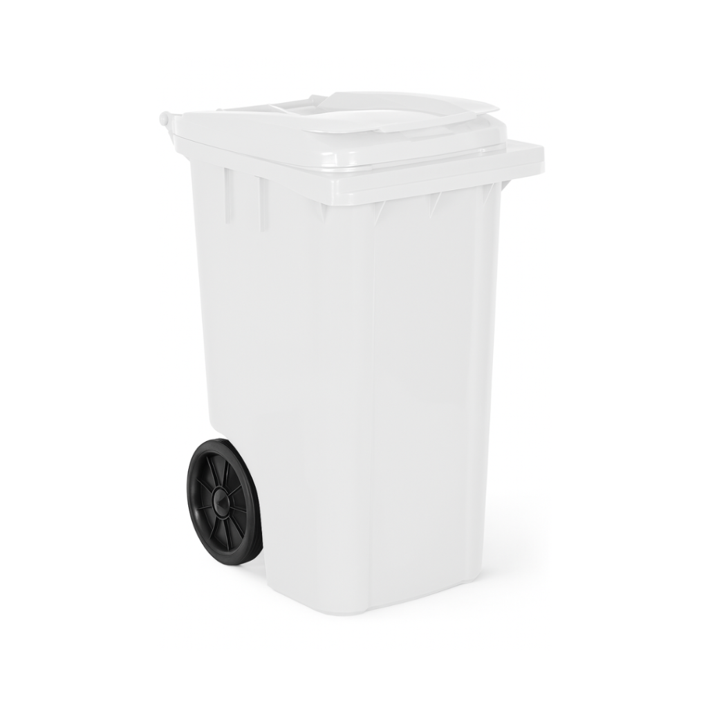 3595 - Lixeira Bolivar 240 LITROS Retangular C/Roda Branco