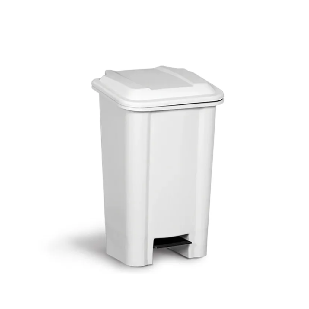 Lixeira Bolivar Retangular C/ PEDAL Branco 