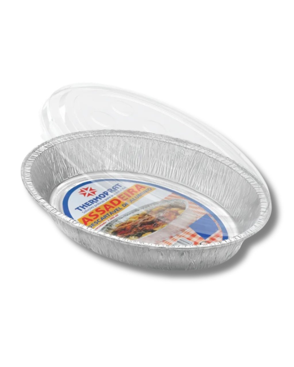 Assadeira Alumínio com Tampa Pet Oval