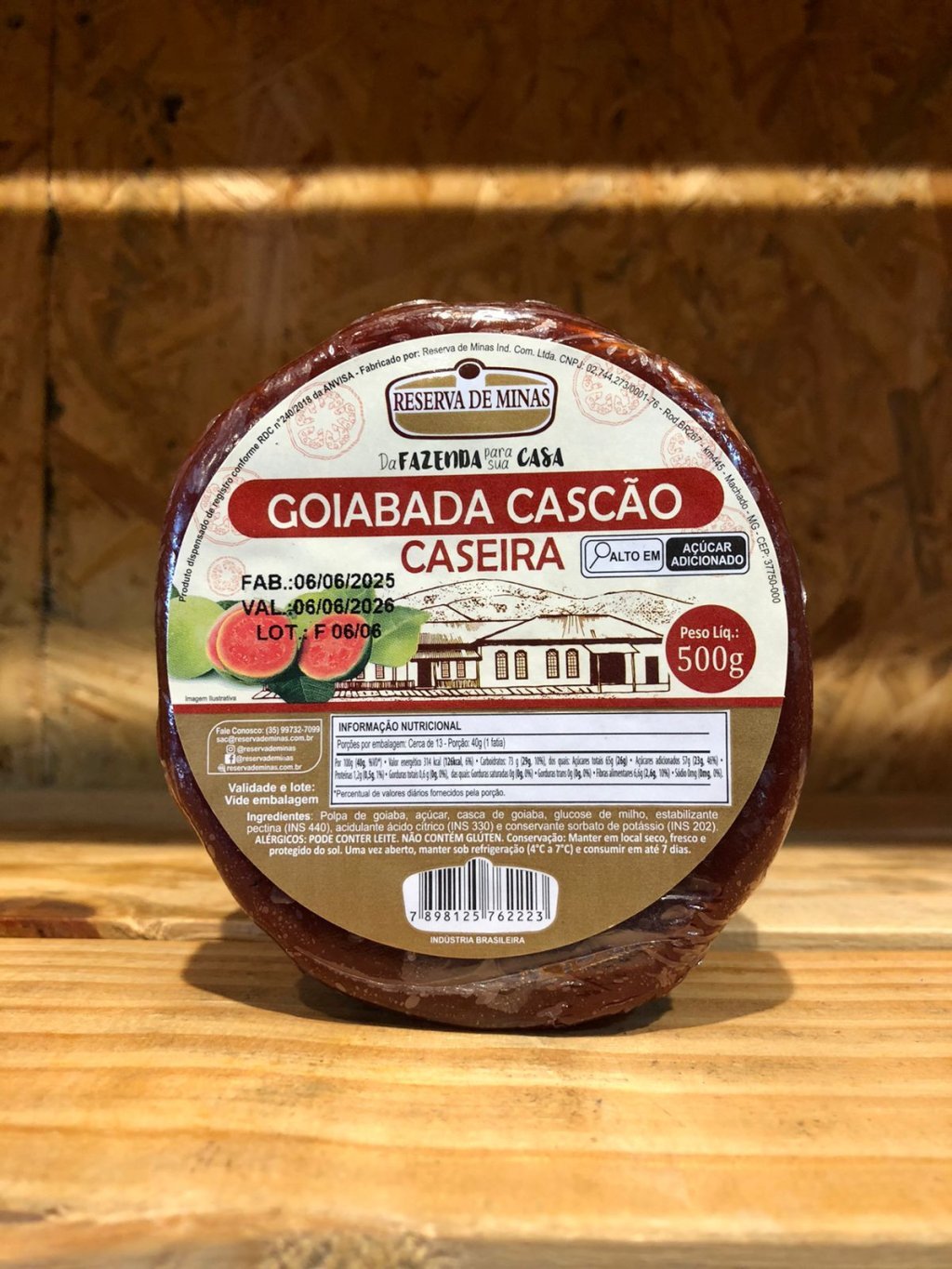  GOIABADA CASCAO 500GR - RESERVA DE MINAS - R$9,00