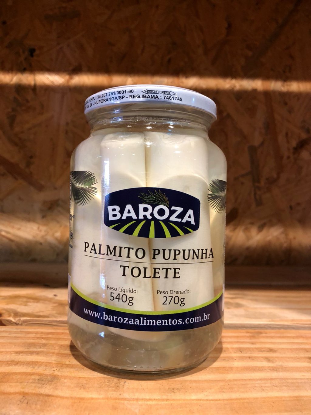PALMITO PUPUNHA TOLETE 270GR - BAROZA