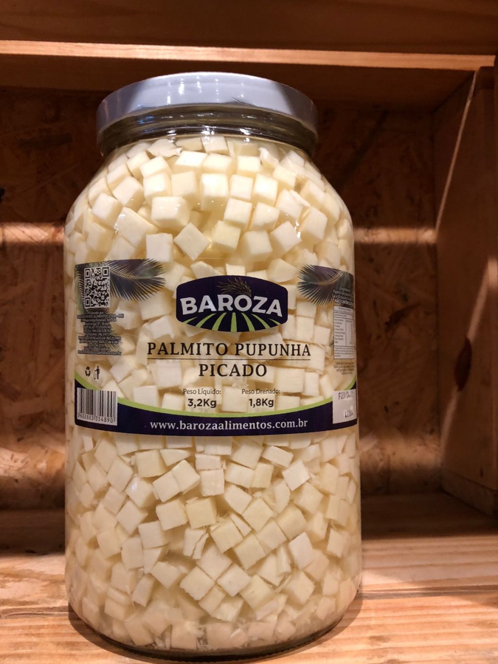 PALMITO PUPUNHA PICADO 1,8KG - BAROZA - R$35,30