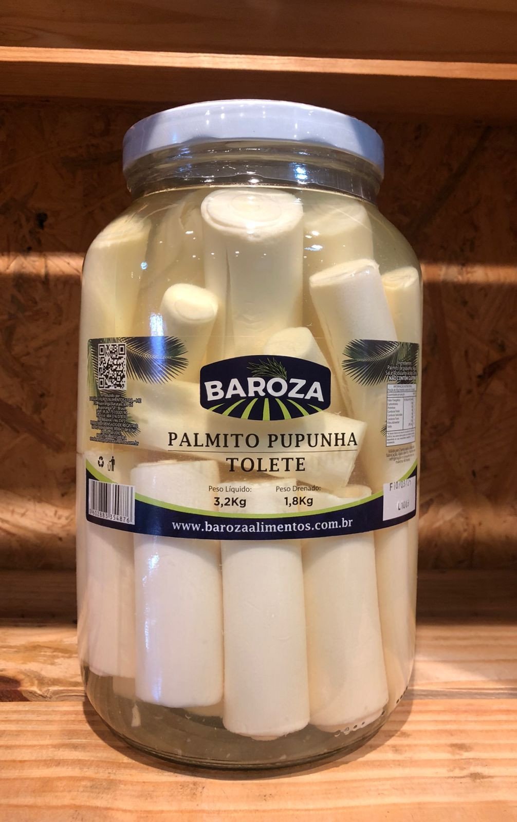 PALMITO PUPUNHA TOLETE 1,8KG - BAROZA - R$70,40