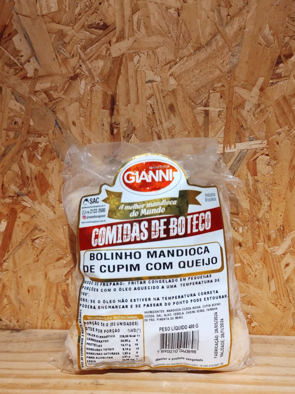 BOLINHO DE MANDIOCA CUPIM COM QUEIJO  400G - GIANNI - R$22,90