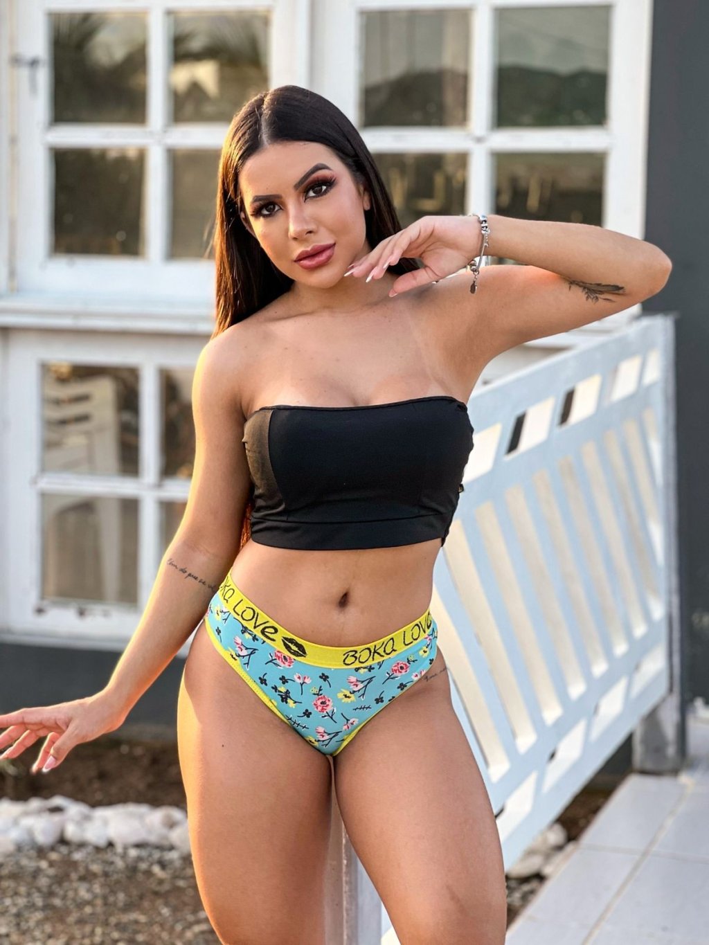 Calcinha Boka love de micro fibra estampada 