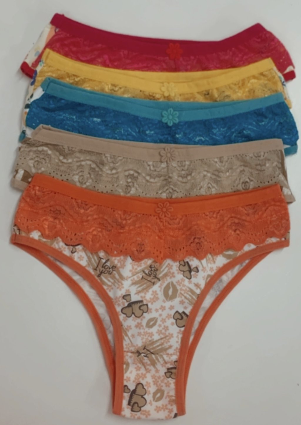 Calcinha renda grande estampada