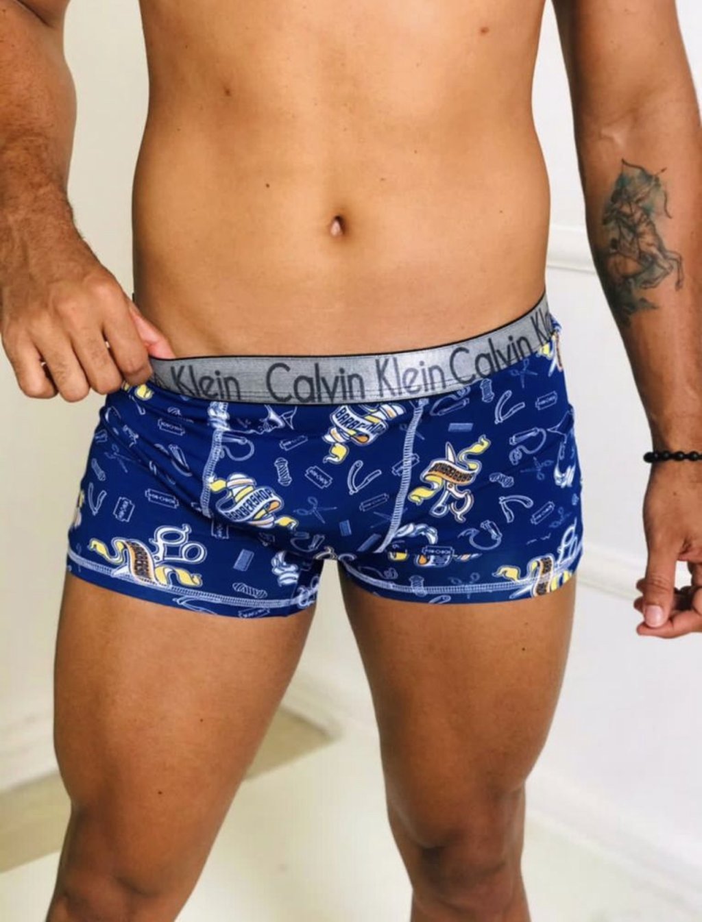 Cueca box adulto estampada Kit com 3 unidades