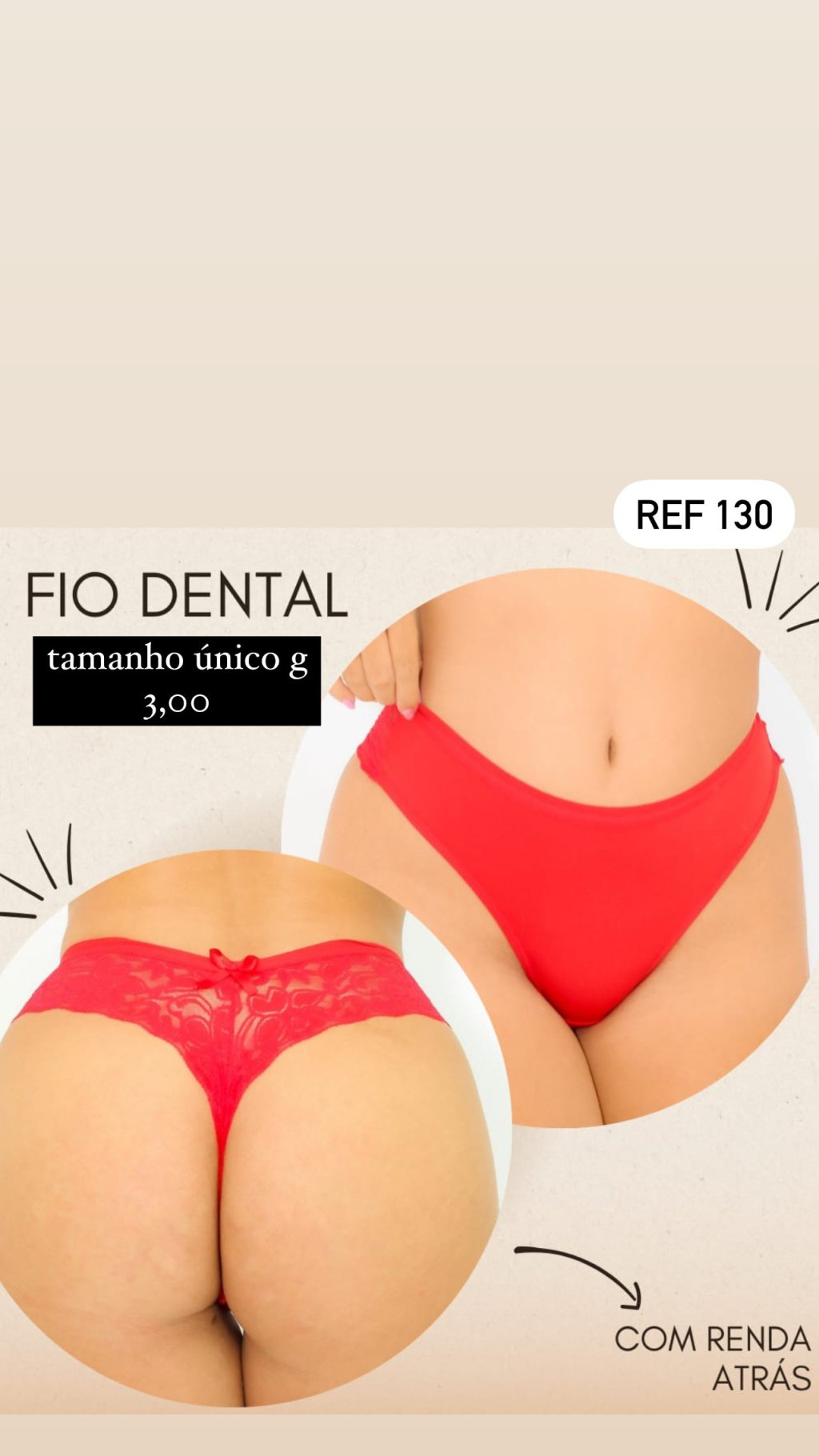 Fio dental renda atrás