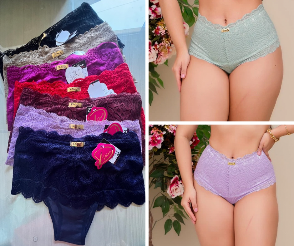 Calcinha de pala alta forrada