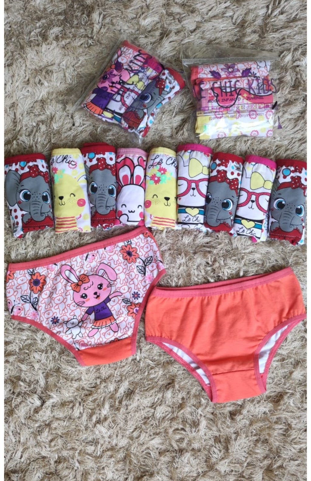 Calcinha infantil kit