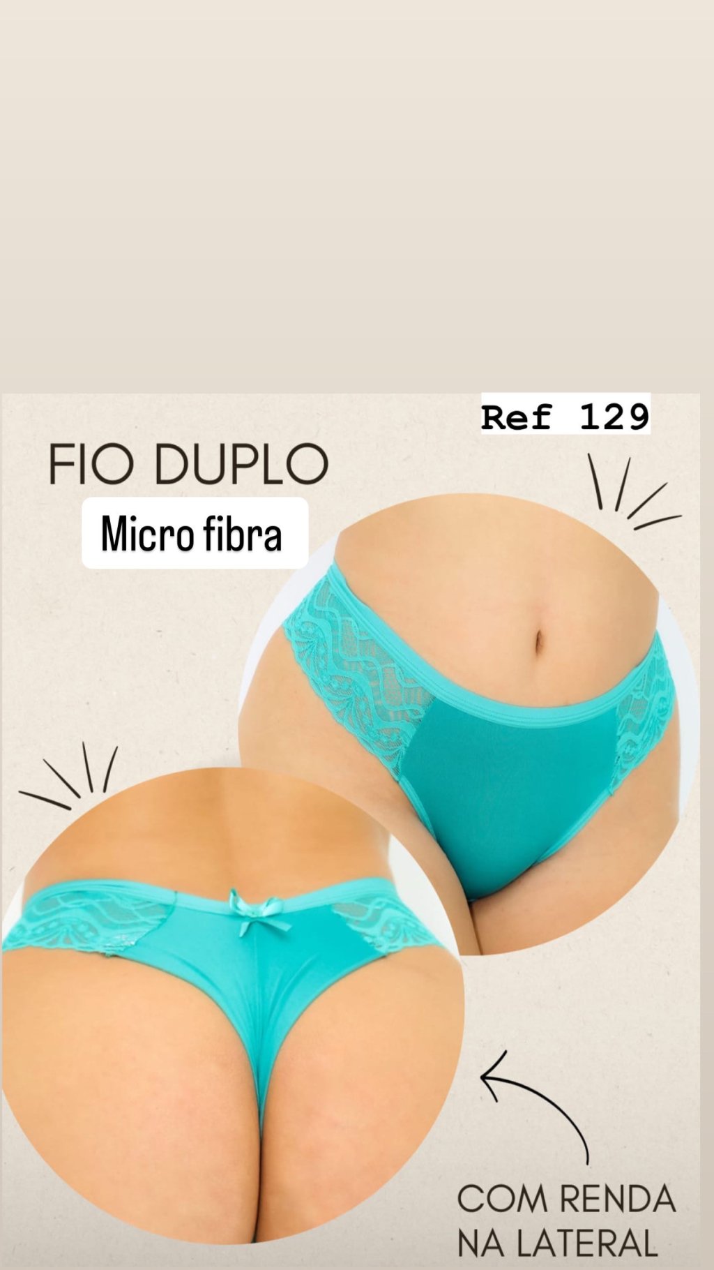 Fio duplo com renda lateral