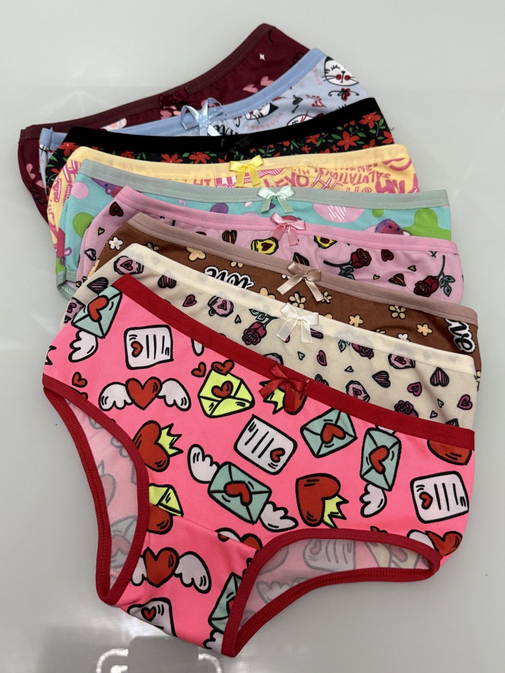 Calcinha básica estampada, infantil e juvenil 