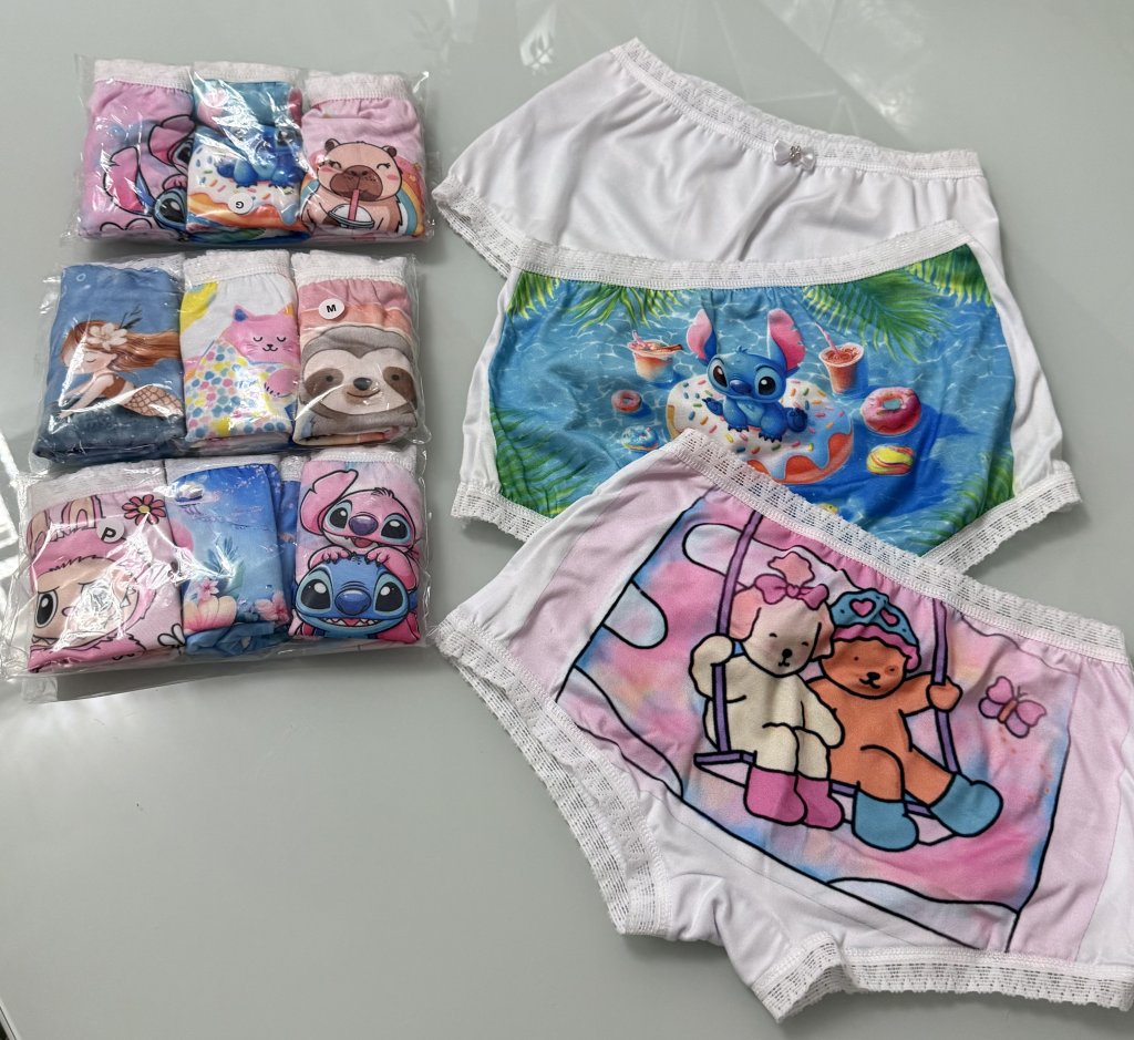 Calcinha box no suede sublimada , kit com 3 unidades 