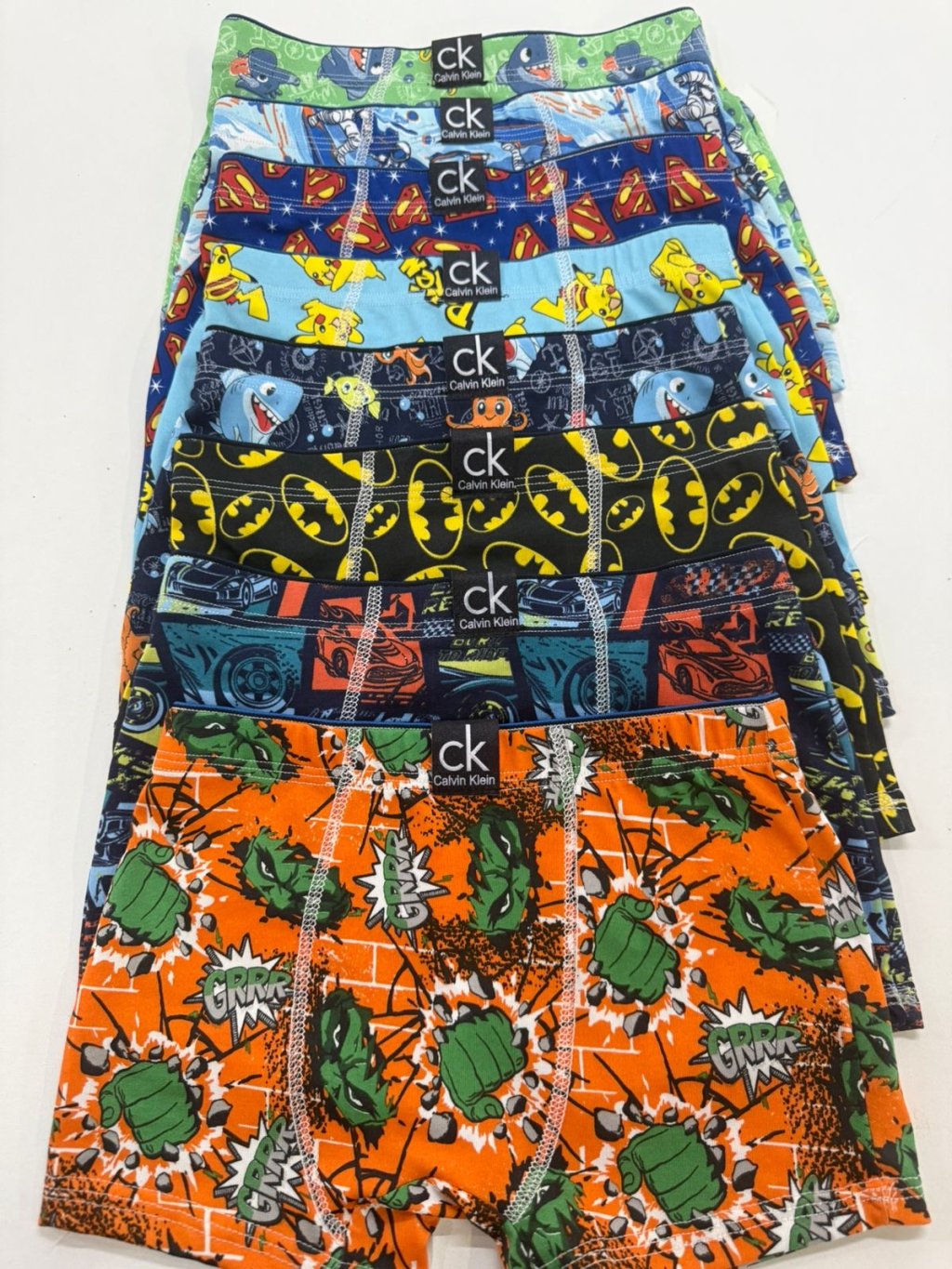 Cueca infantil estampada com o cos virado, kit com 4 unidades 
