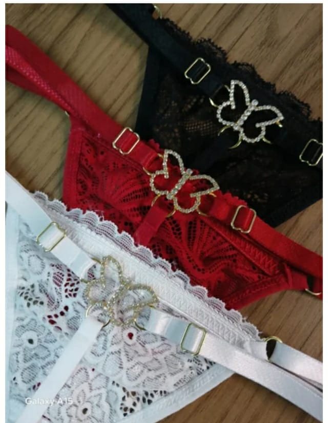 Fio sexy borboleta strass