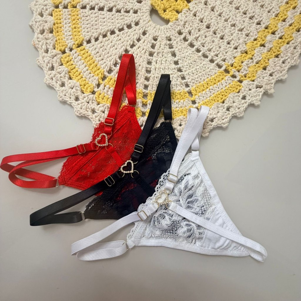 Fio sexy coração strass 