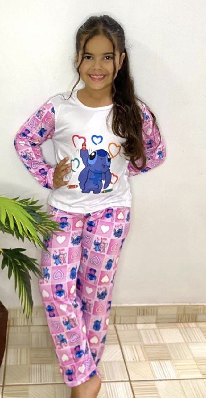 Pijama longo infantil feminino 