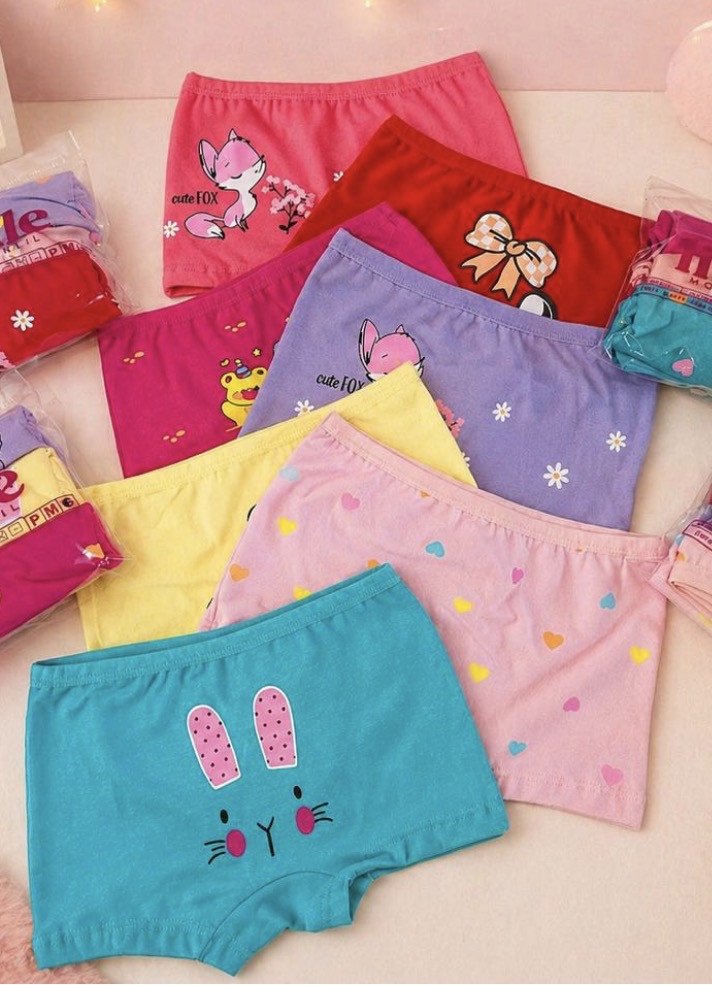 Kit calcinha box infantil em algodão 
