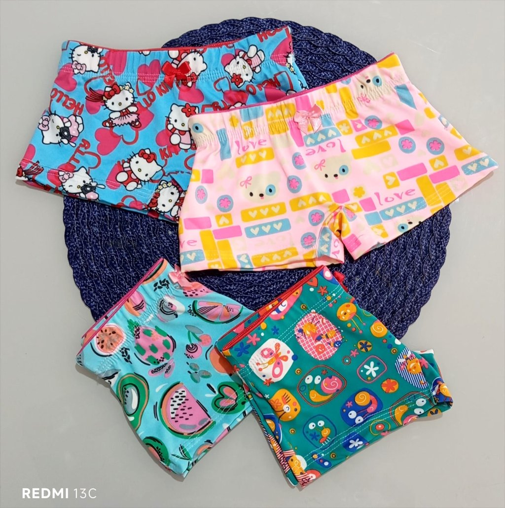 Calcinha box infantil estampada 