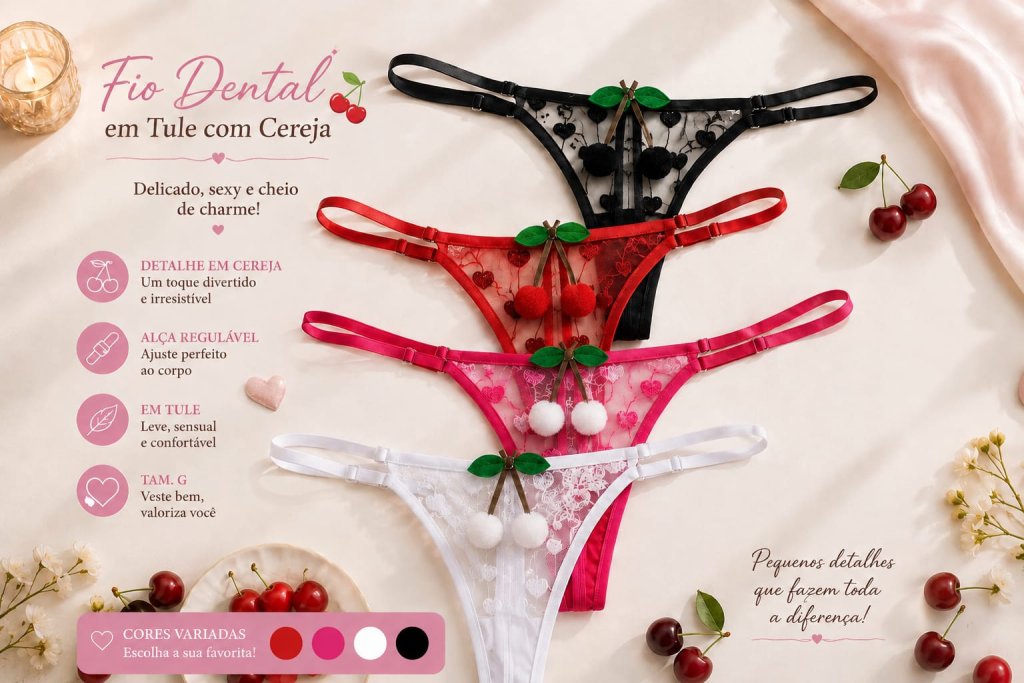 Fio tule cereja 