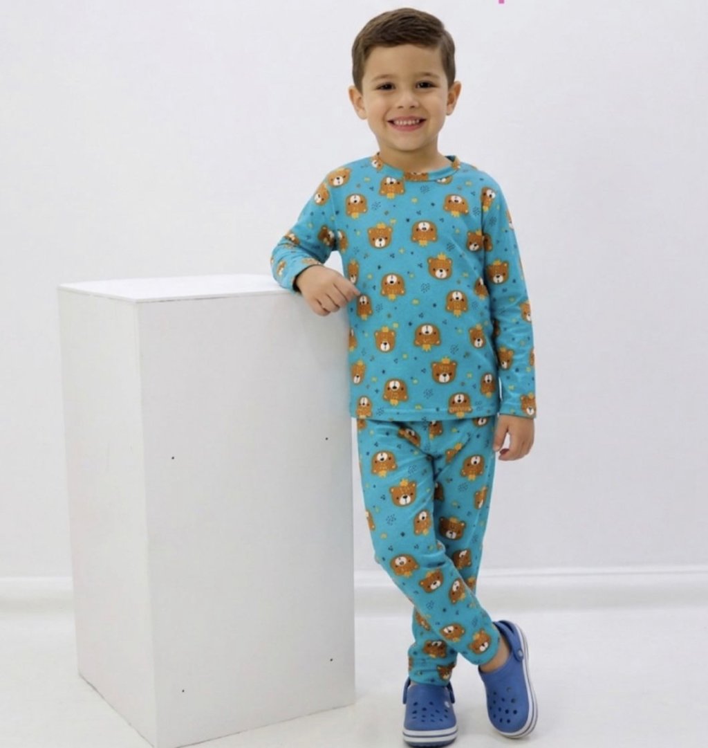 Baby doll infantil masculino, blusa e calça comprida 