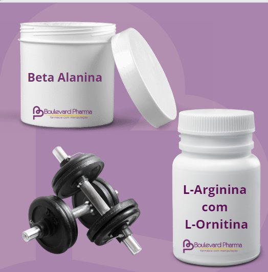 Composto Premium: Kit Beta Alanina 300g + L Arginina com L Ornitina ( pote c/ 90 doses)