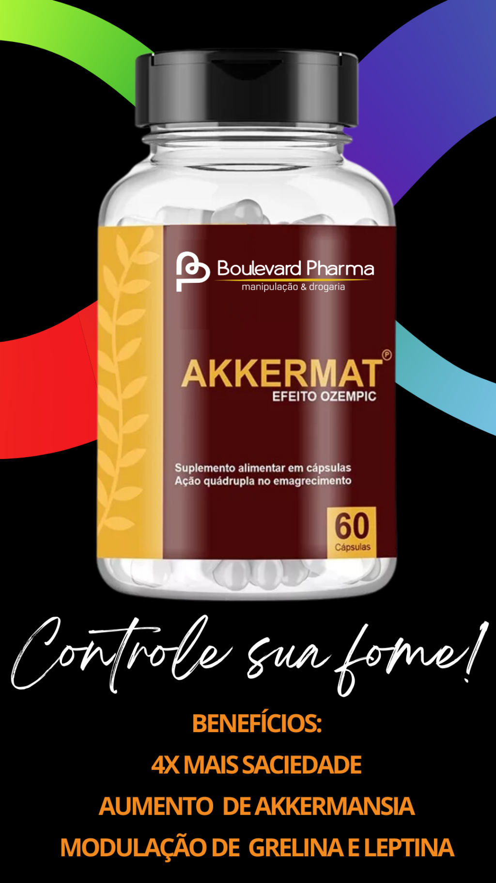 AKKERMAT® (150MG) - EFEITO OZEMPIC-LIKE COM REDUÇÃO DA FOME E MELHORA DA MICROBIOTA