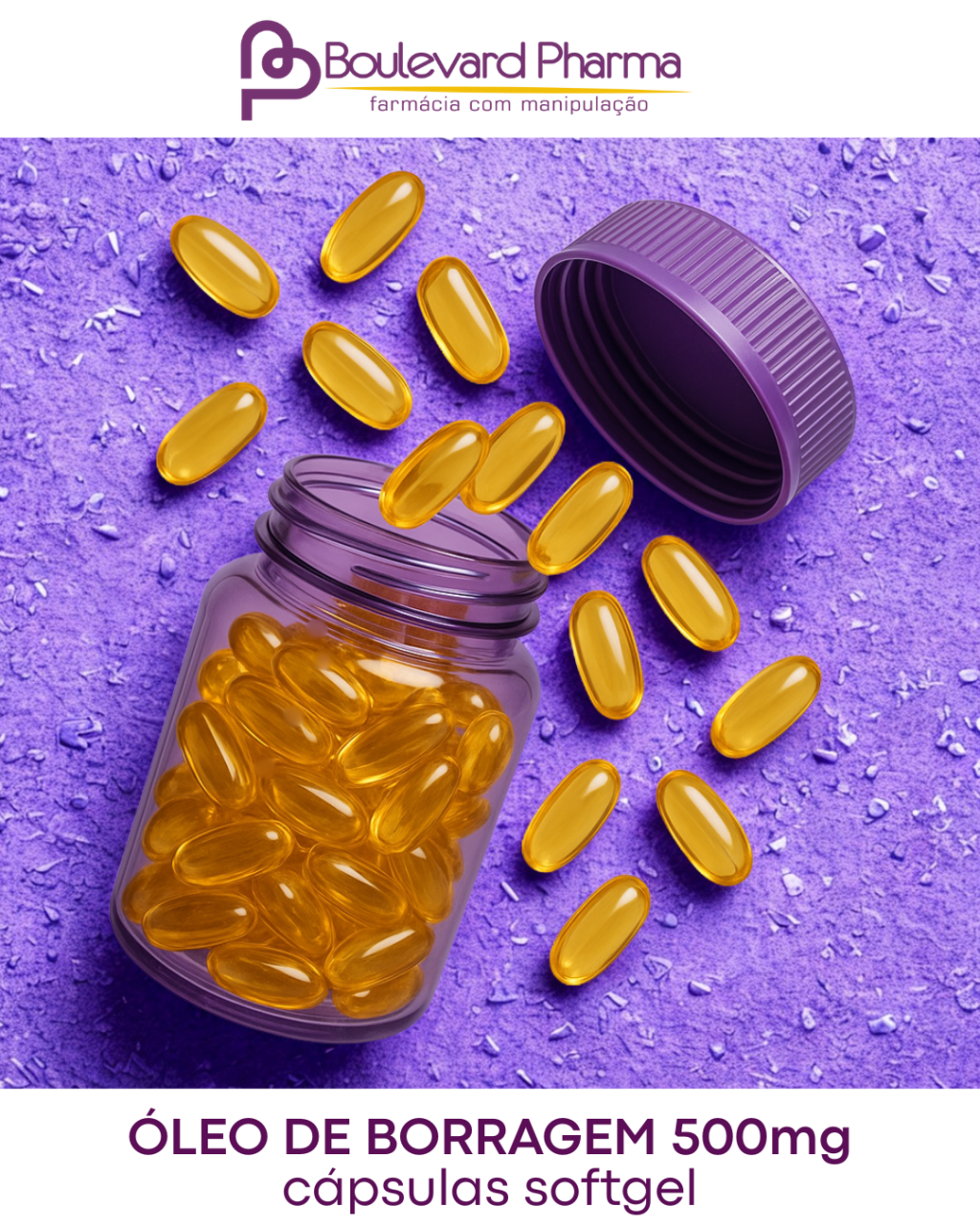 Óleo de borrage 500mg softgel (60 cápsulas)