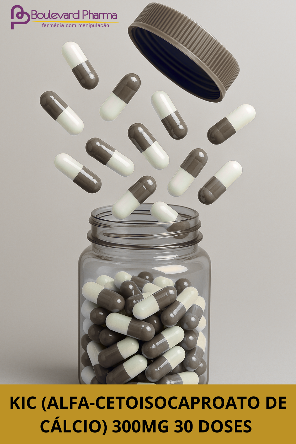 KIC (Alfa-cetoisocaproato de cálcio) 300mg 30 doses 