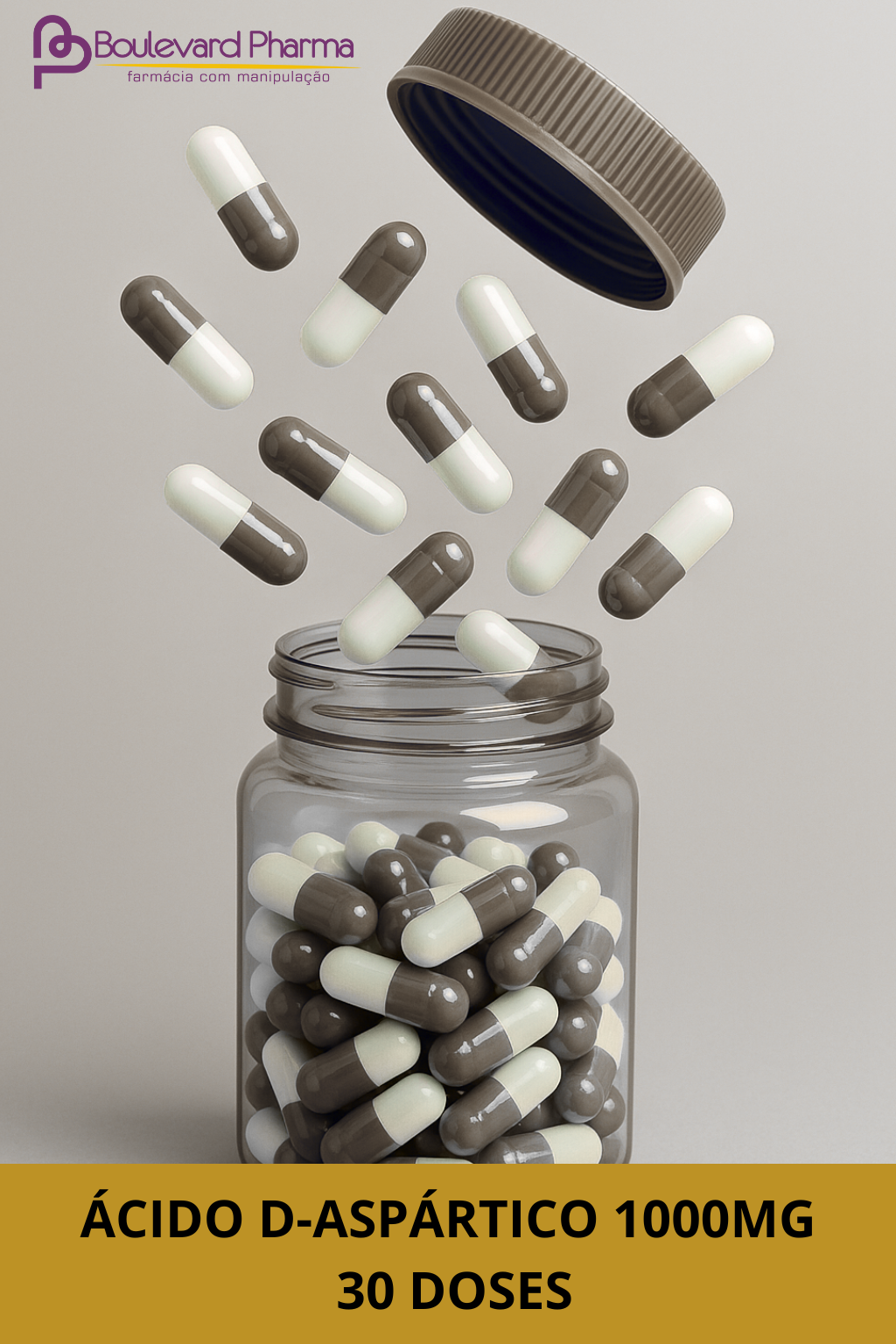Ácido D-Aspártico 1000mg (pote 30 doses = 90 cápsulas)