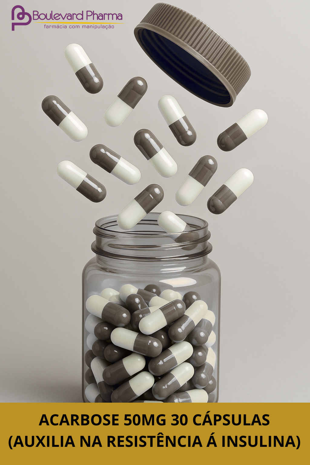 Acarbose (Auxilia na Resistência á Insulina) 50mg 30 Cápsulas