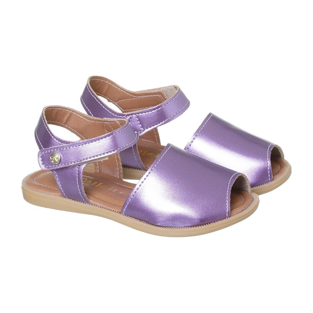 036.087.0147 - Sandália Avarca Infantil Lilas Metalizado
