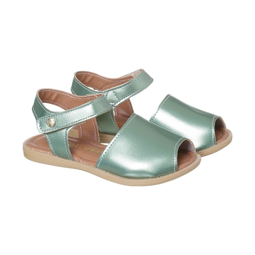 036.087.0265 - Sandália Avarca Infantil Verde Metalizado