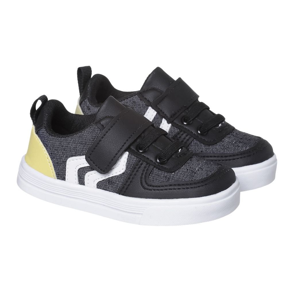 020.009.0144 Tenis Infantil Casual Up Zig zag PRETO/AMARELO