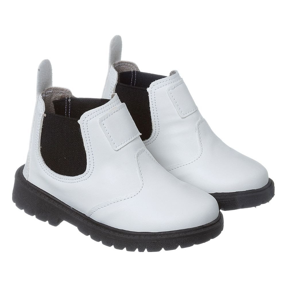 014.024.0204 - Bota Jequinha Infantil Menina Delicada Branca/Preta