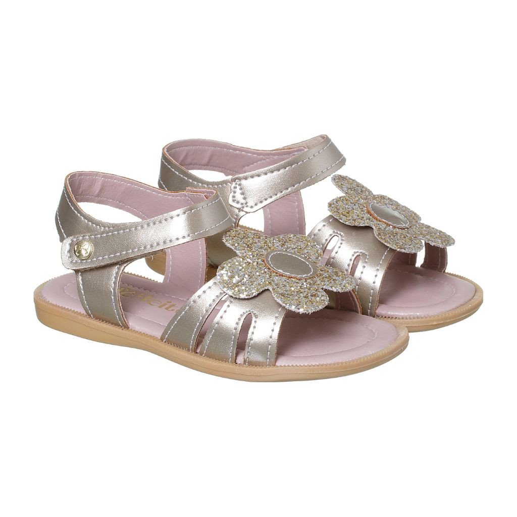 036.091.0261 - Sandália Delicada Flor DOURADO 