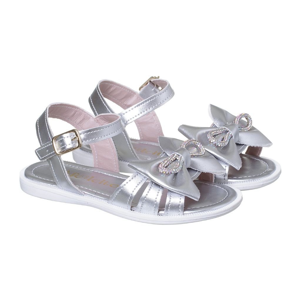 036.092.0096 - Sandália Delicada Laço Prata