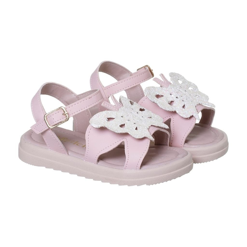 021.008.0219 - Sandália Flatform Borboleta em Glitter Rosa