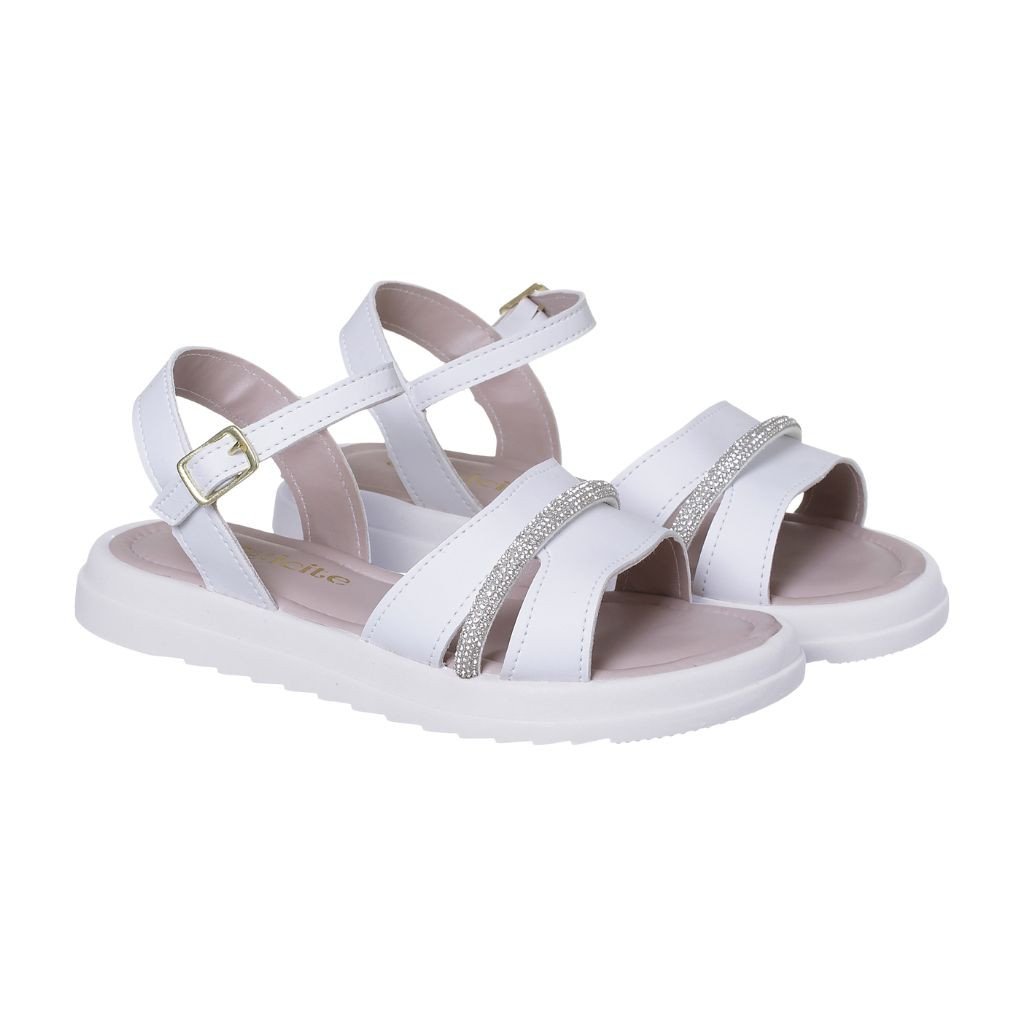 021.001.0001 - Sandália Flatform Tira Strass Branco