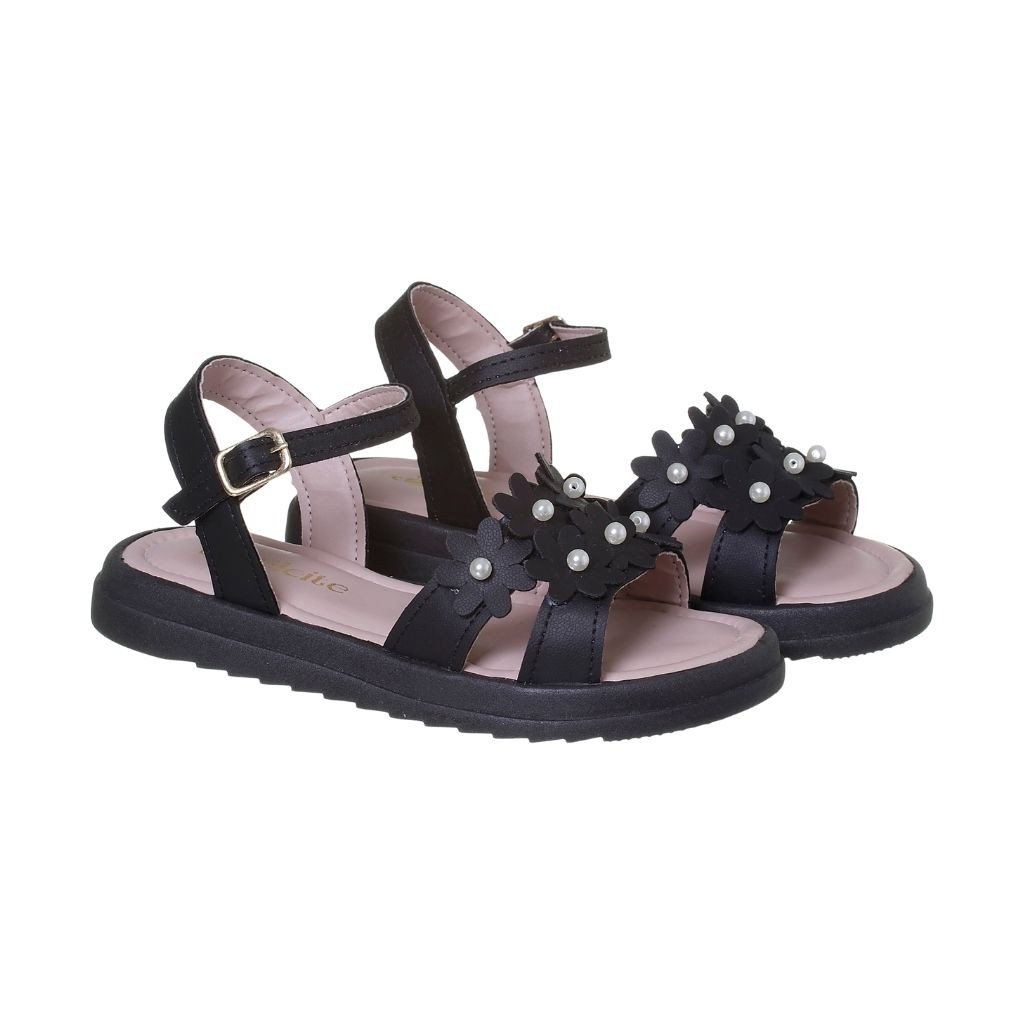 021.004.0002 - Sandália Flatform Flores Preto