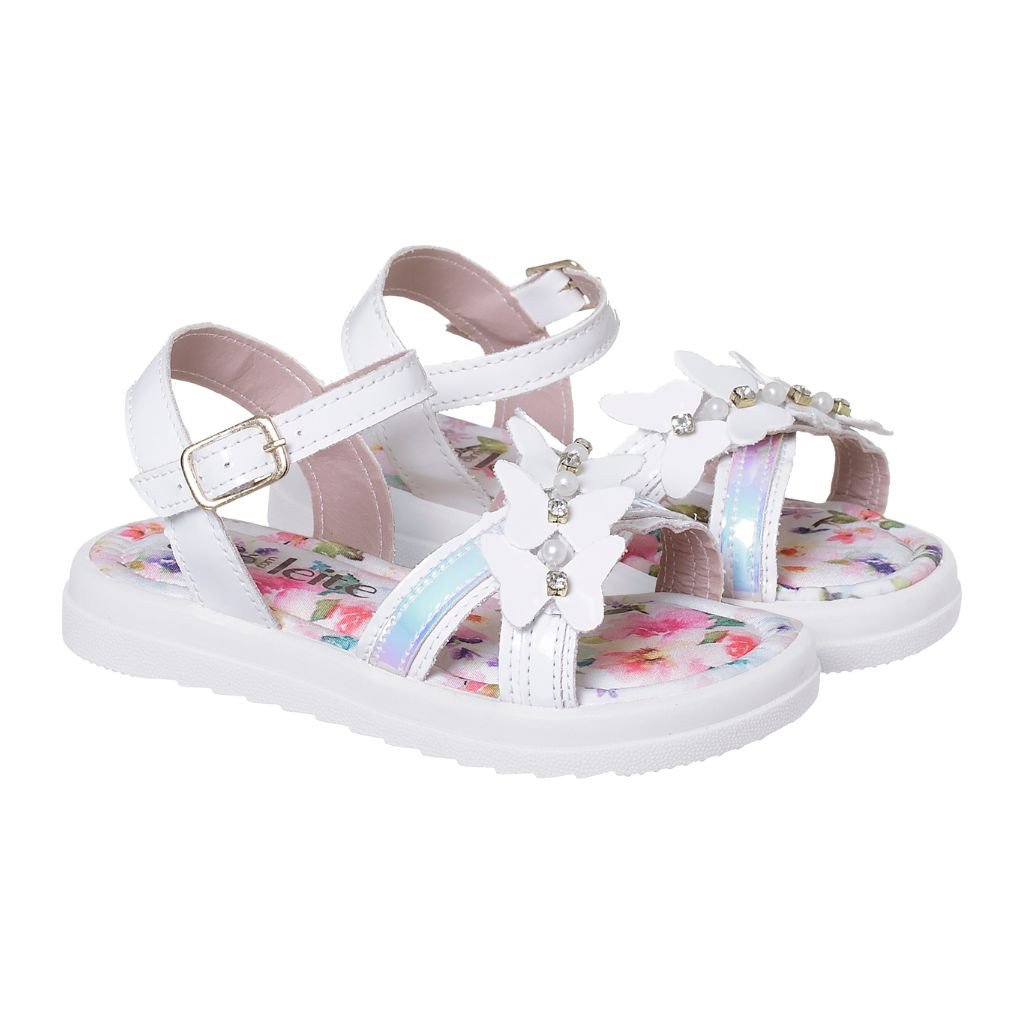021.007.0001 - Sandália Flatform Borboletas Branco
