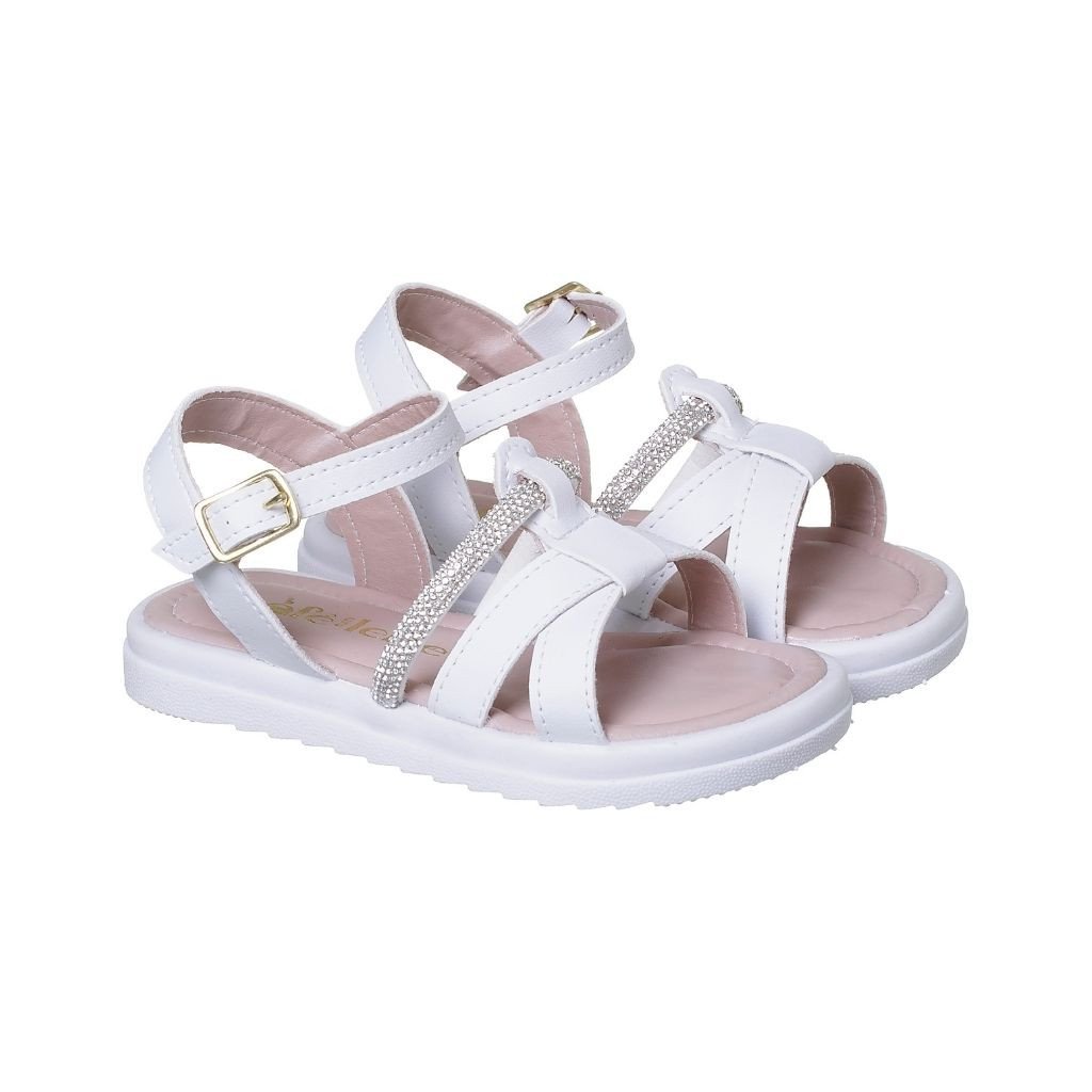 021.011.0001 - Sandália Flatform Delicada Tira Strass Branco