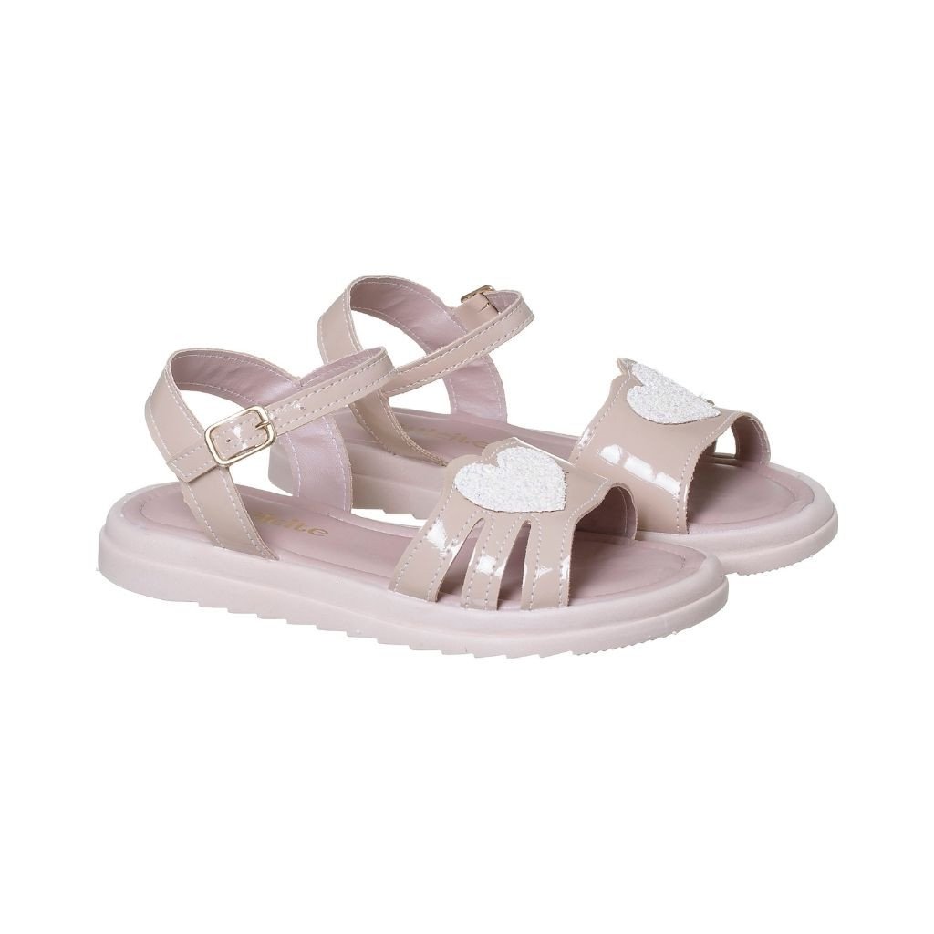021.012.0062 - Sandália Flatform Coração Nude/ Rosado