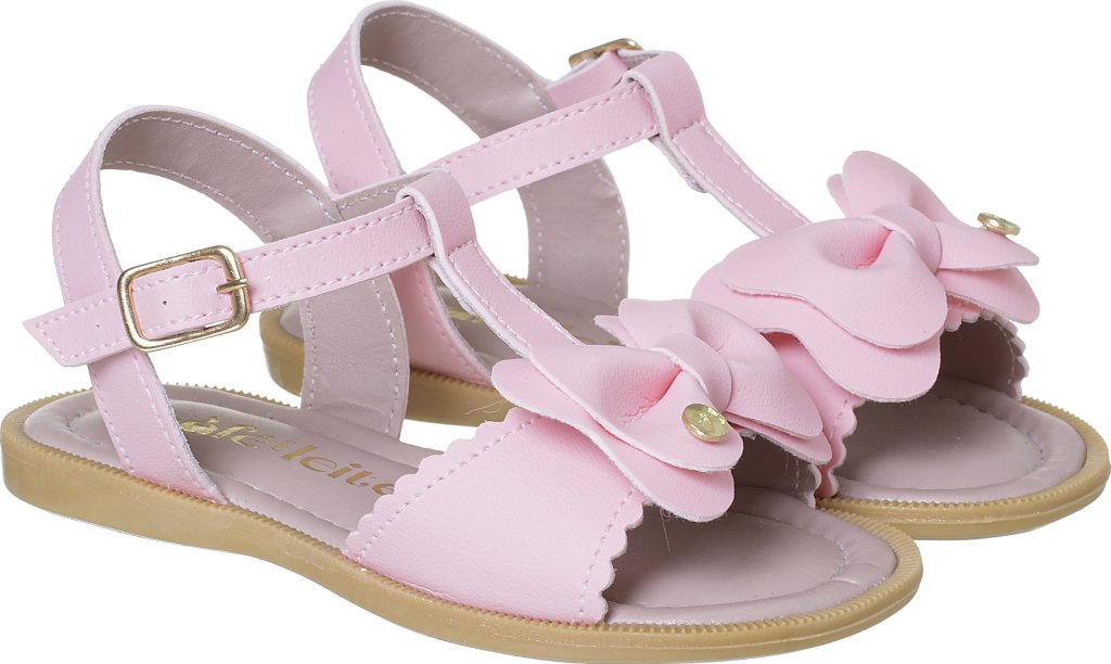 036.105.0282-Sandália Infantil Menina Lacinho Rosa Doce Encanto 