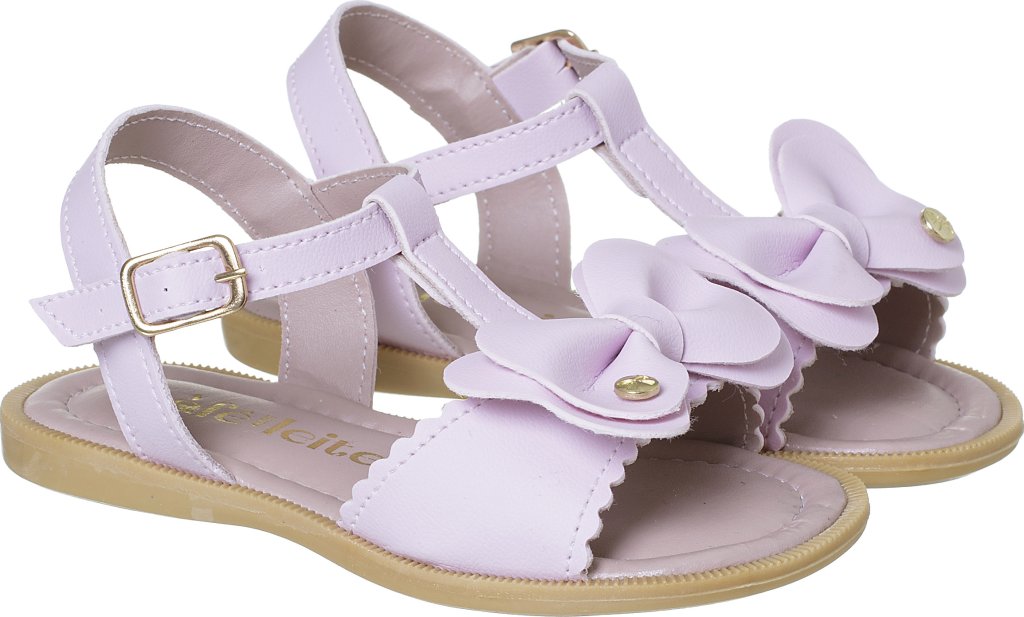 036.105.0281-Sandália Infantil Menina Lacinho Lilás Doce Encanto 
