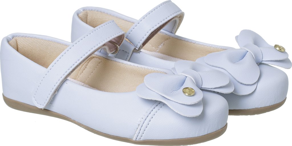  011.112.0268-Sapatilha Infantil Doce Encanto Laço Azul Bebe 